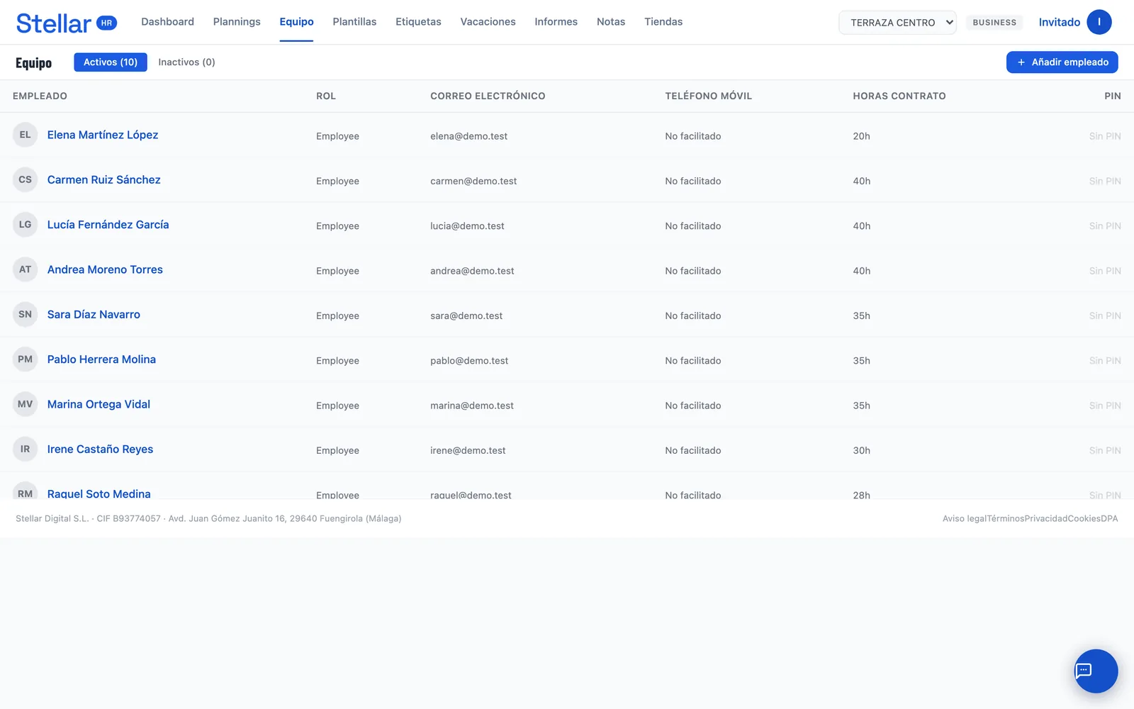 Team list in Stellar HR with each employee's profile