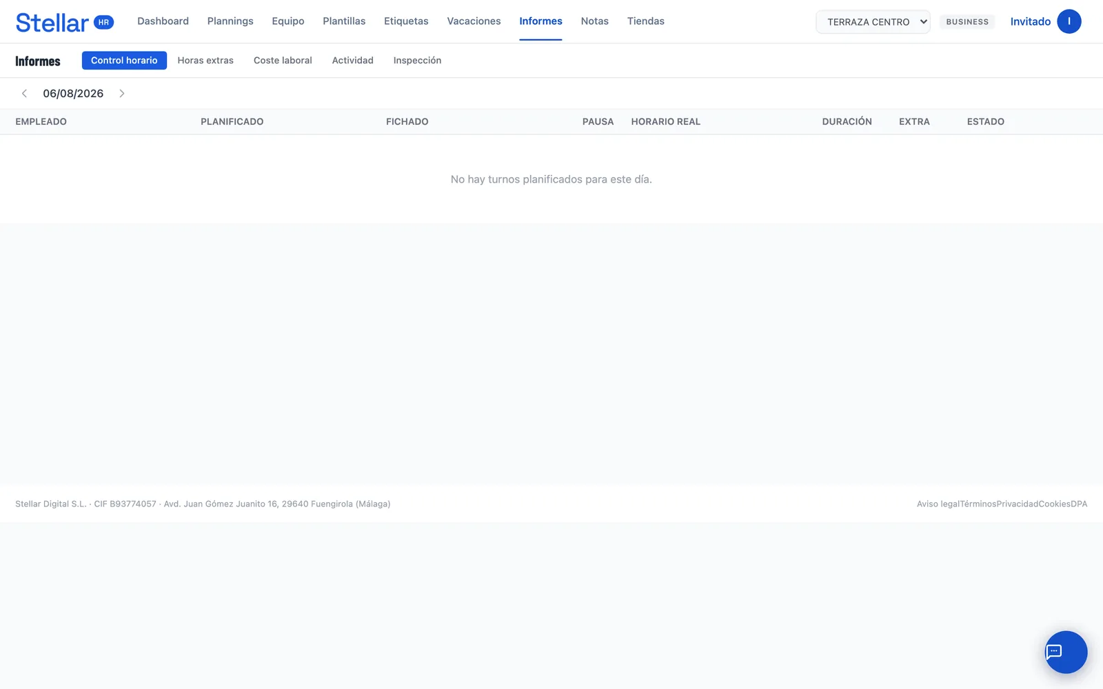 Stellar HR time tracking report with shifts matched to clock-ins